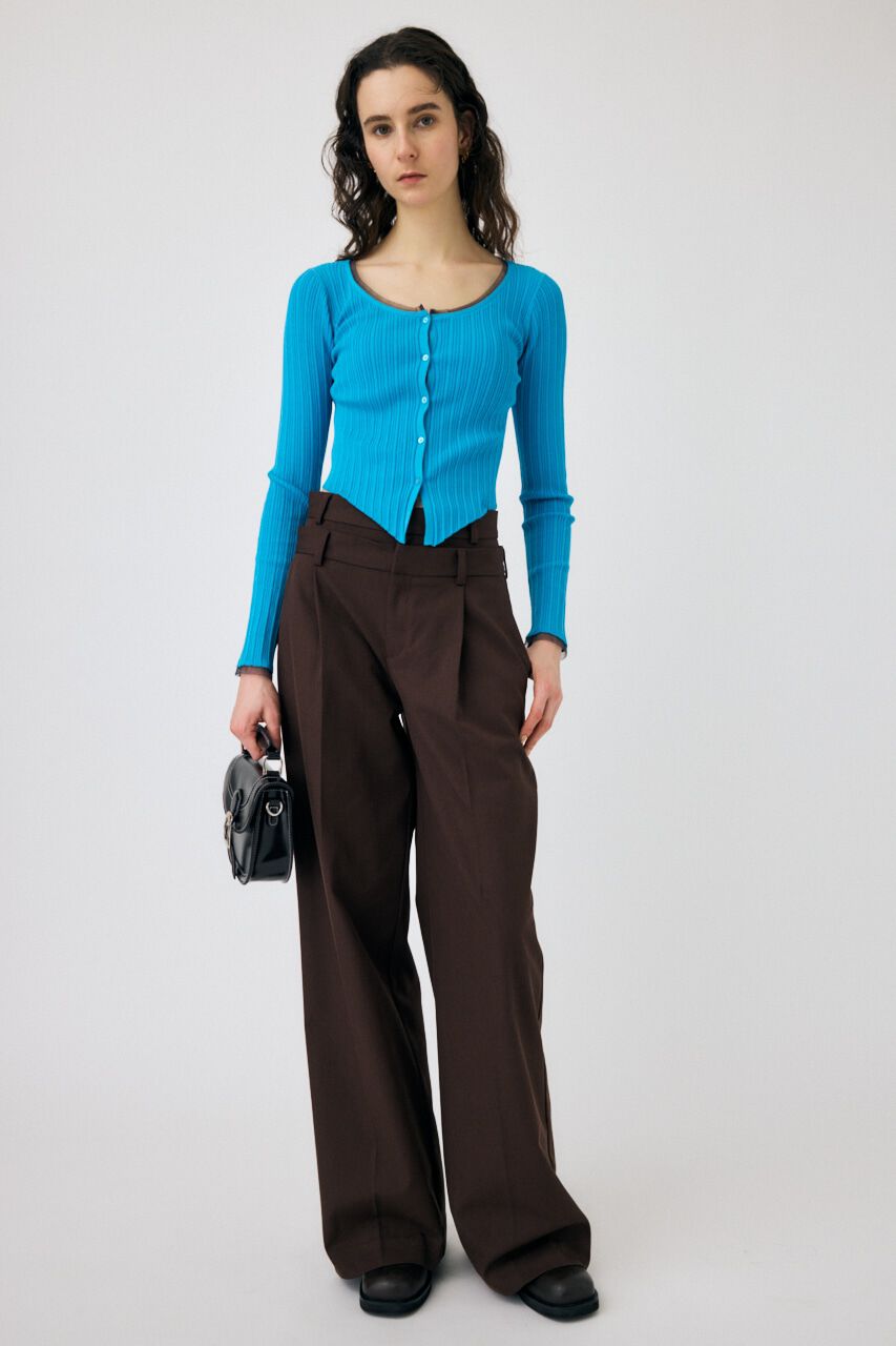 MOUSSY「TULLE TRIM カーディガン」|カーディガン|