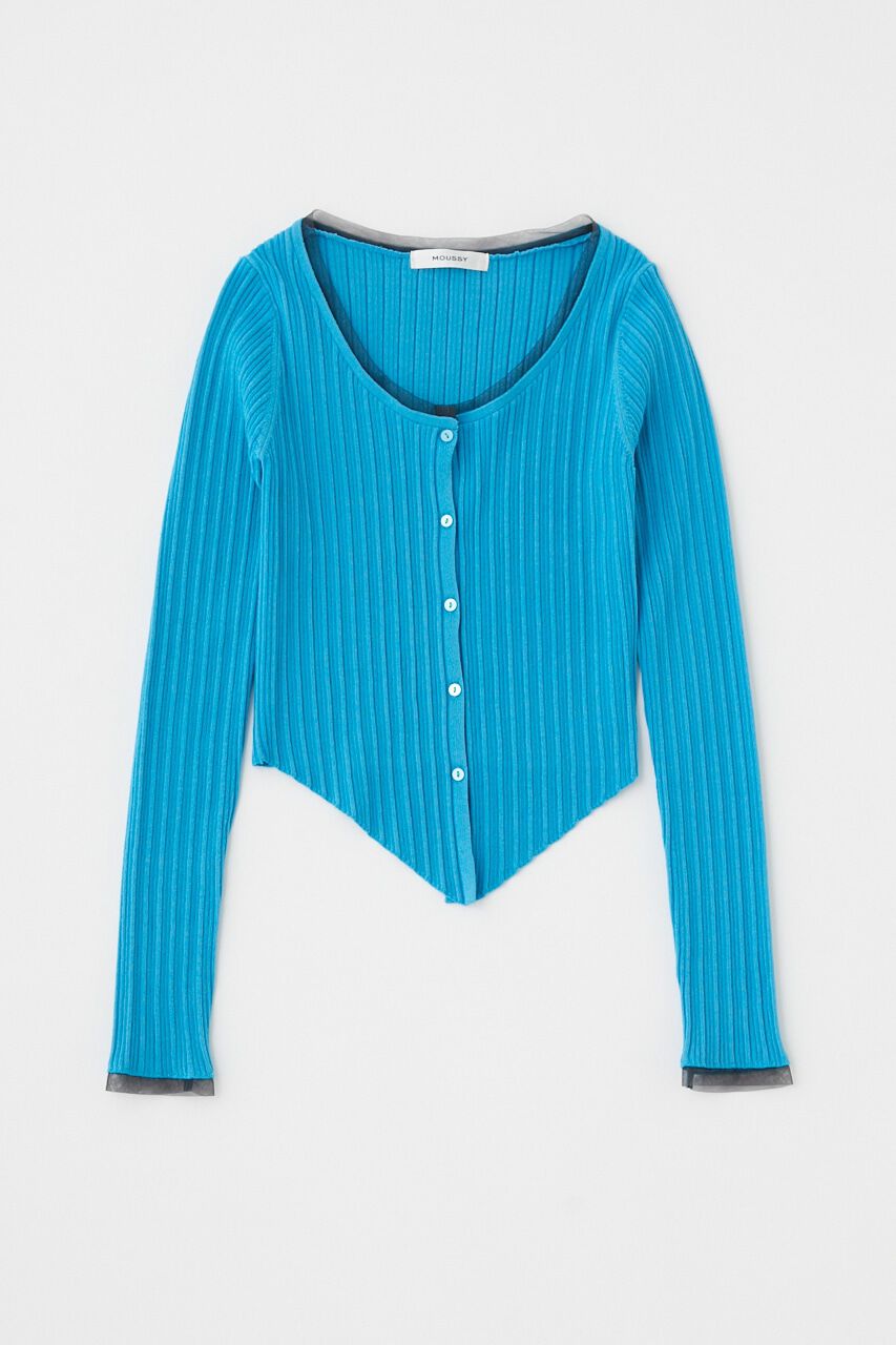 MOUSSY「TULLE TRIM カーディガン」|カーディガン|