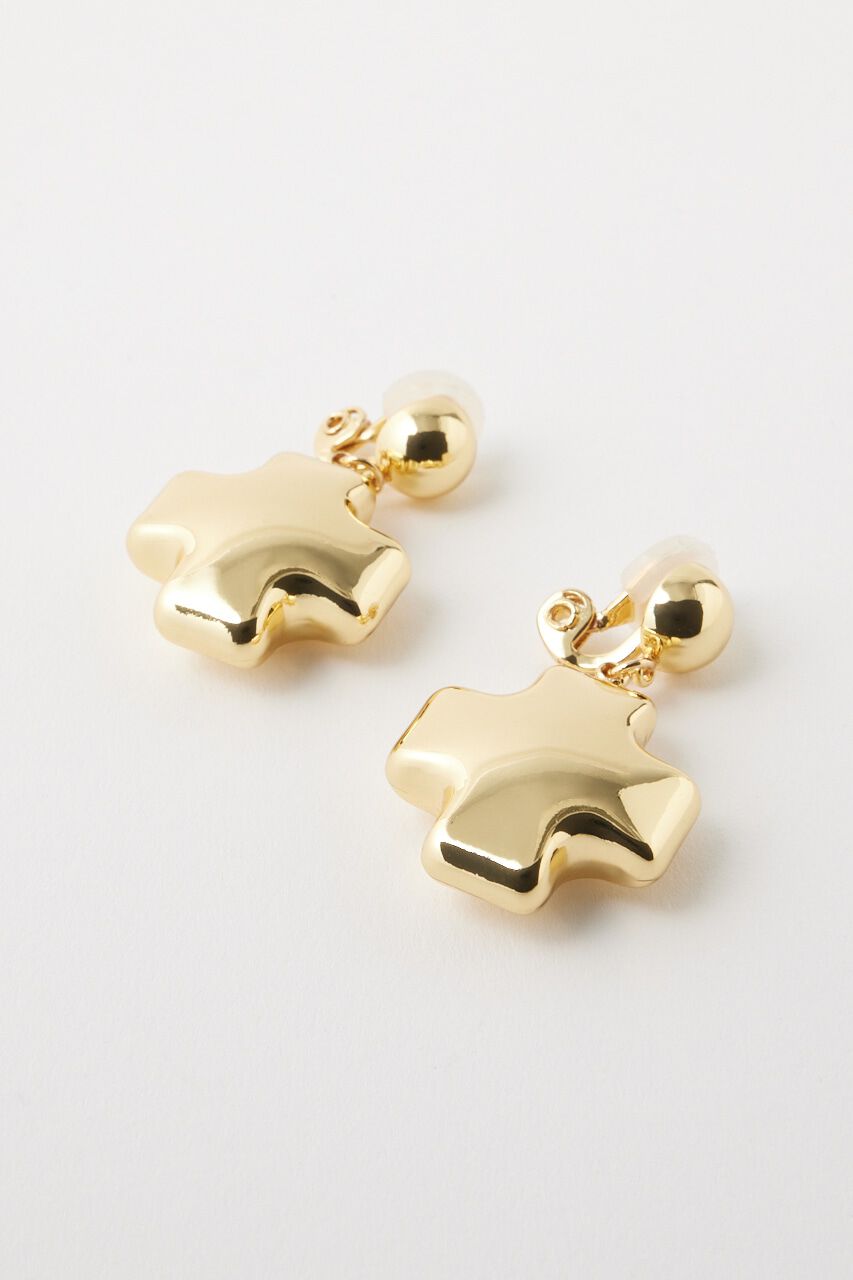 MOUSSY「PUFFED CROSS CLIP イヤリング」|ピアス|