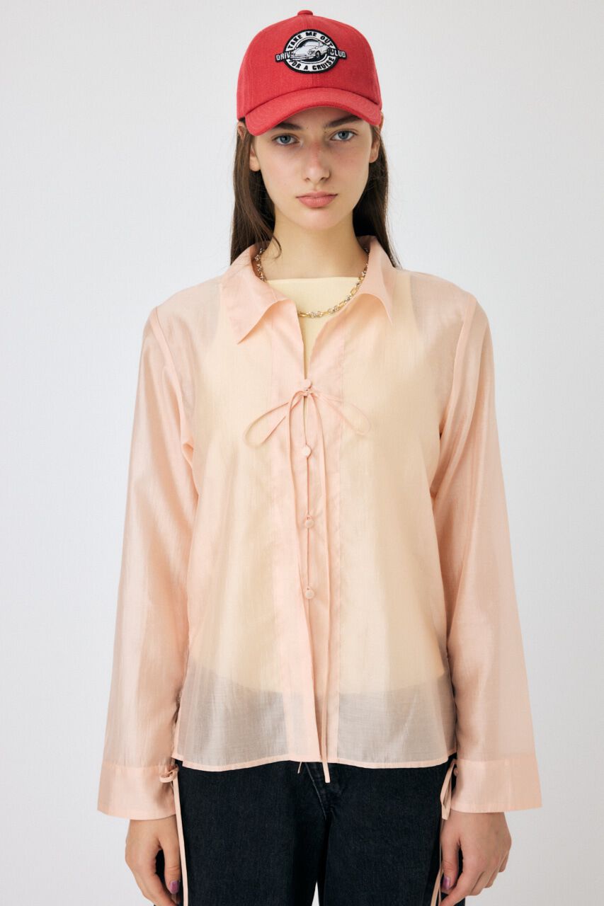 MOUSSY「RIBBON シアーシャツ」|シャツ・ブラウス|