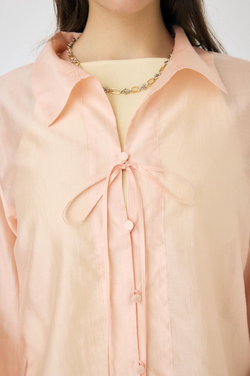 MOUSSY「RIBBON シアーシャツ」|シャツ・ブラウス|