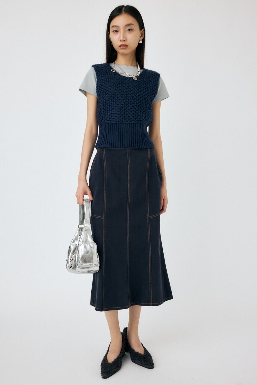 MOUSSY「MESH ニットベスト」|ニット・セーター|