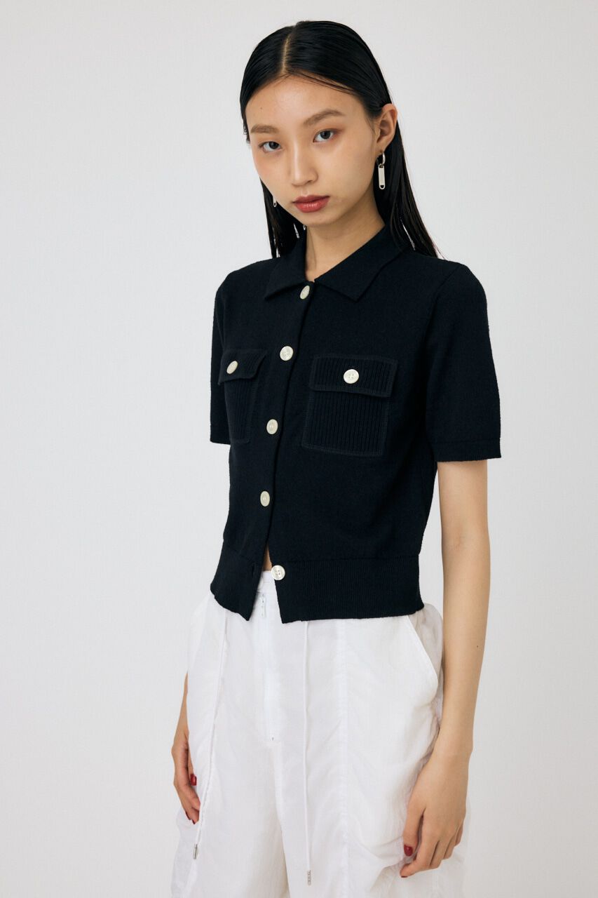 MOUSSY「OVERLOCK POCKET ニットシャツ」|ニット・セーター|