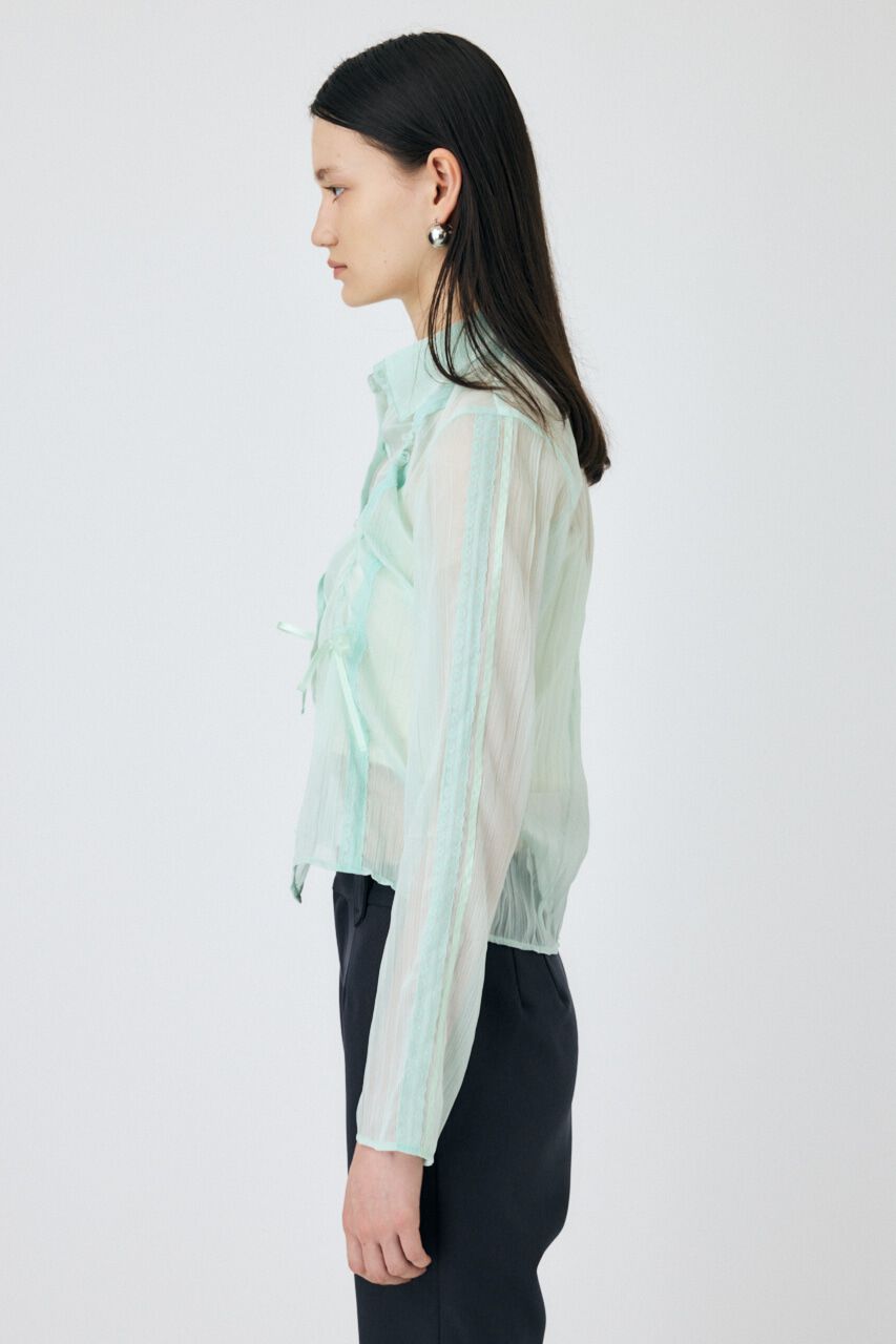 MOUSSY「LACY TAPE シアーシャツ」|シャツ・ブラウス|