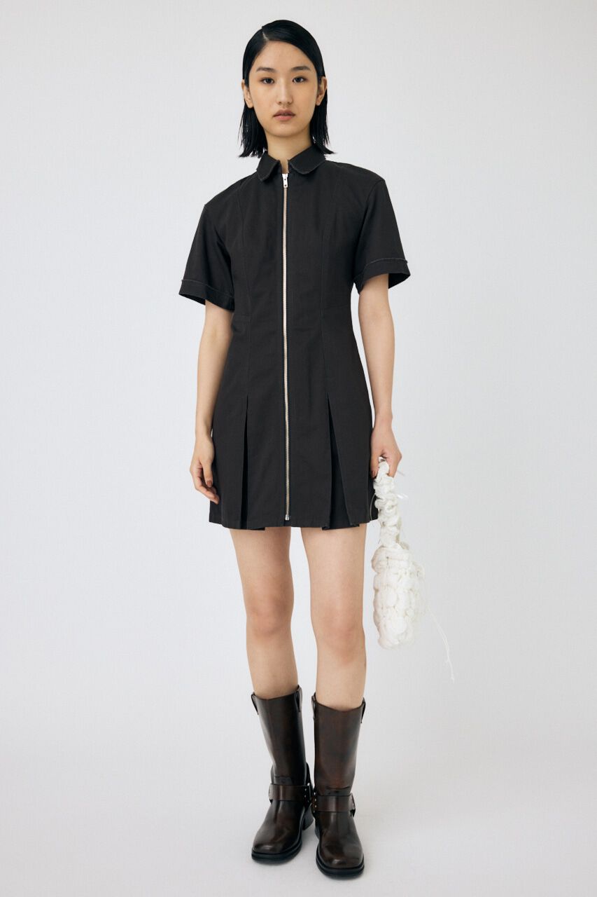 MOUSSY「STITCH WORK FIT ミニドレス」|ワンピース|L/BLK1
