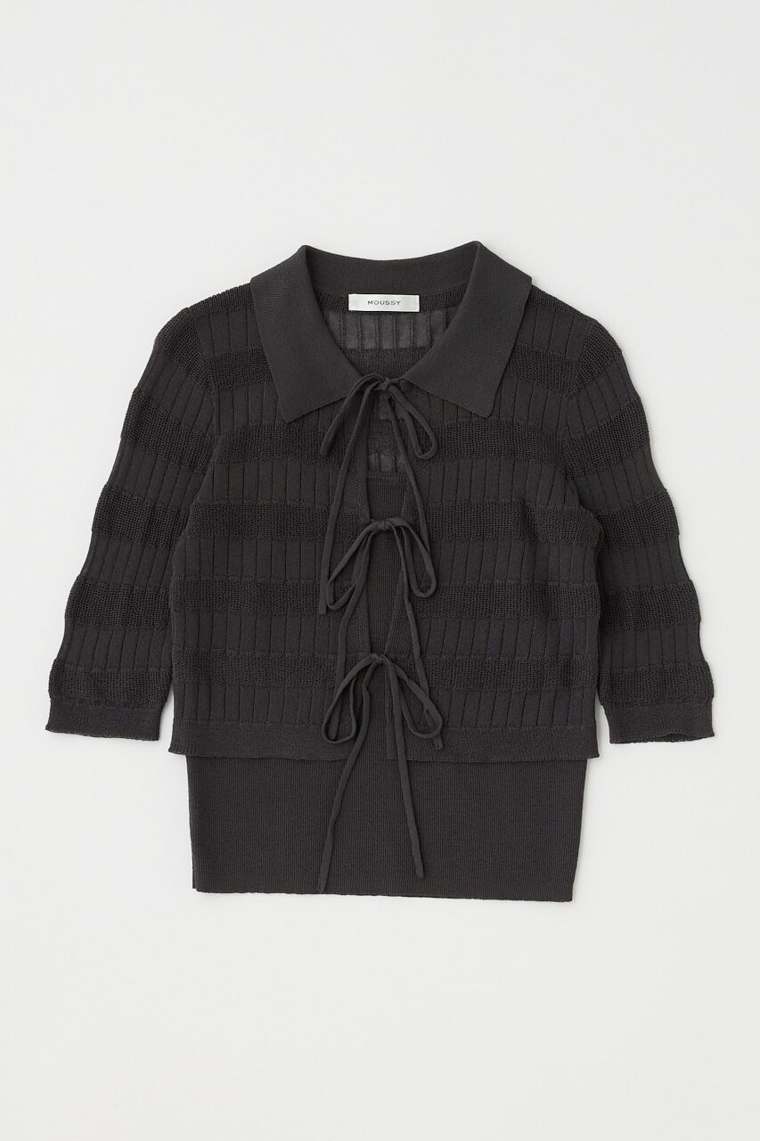 MOUSSY「KNIT CAMI & RIBBON シャツセット」|ニット・セーター|