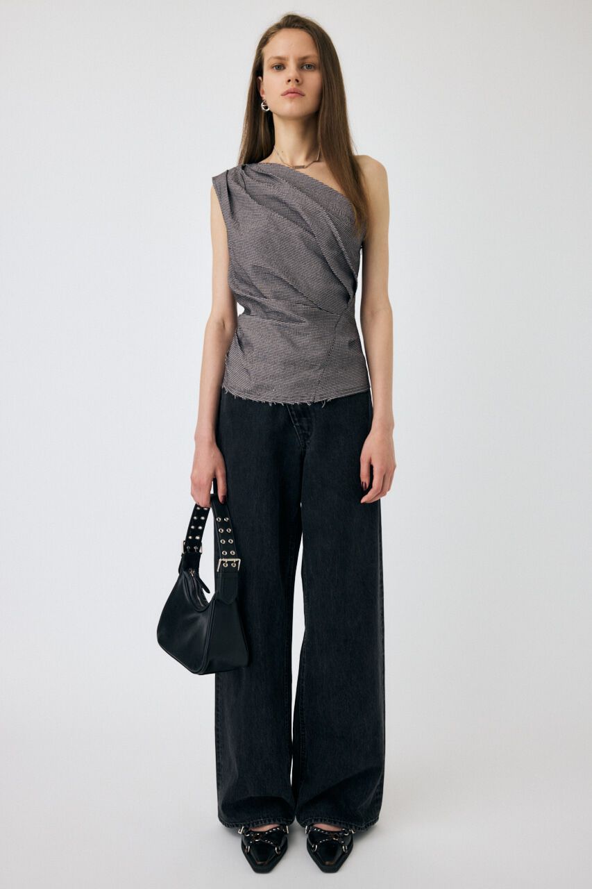 MOUSSY「PLAID ONE SHOULDER ブラウス」|その他|