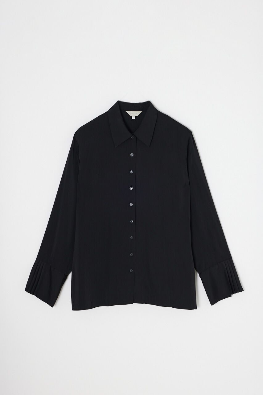 MOUSSY「サテンシャツ　リサイクルポリエステル&times;レーヨン素材」|シャツ・ブラウス|BLK