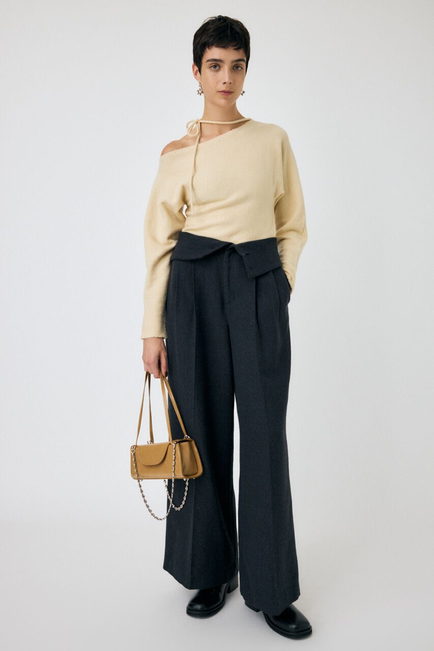 MOUSSY「FOLD WAIST ワイドスラックス」|その他|C.GRY