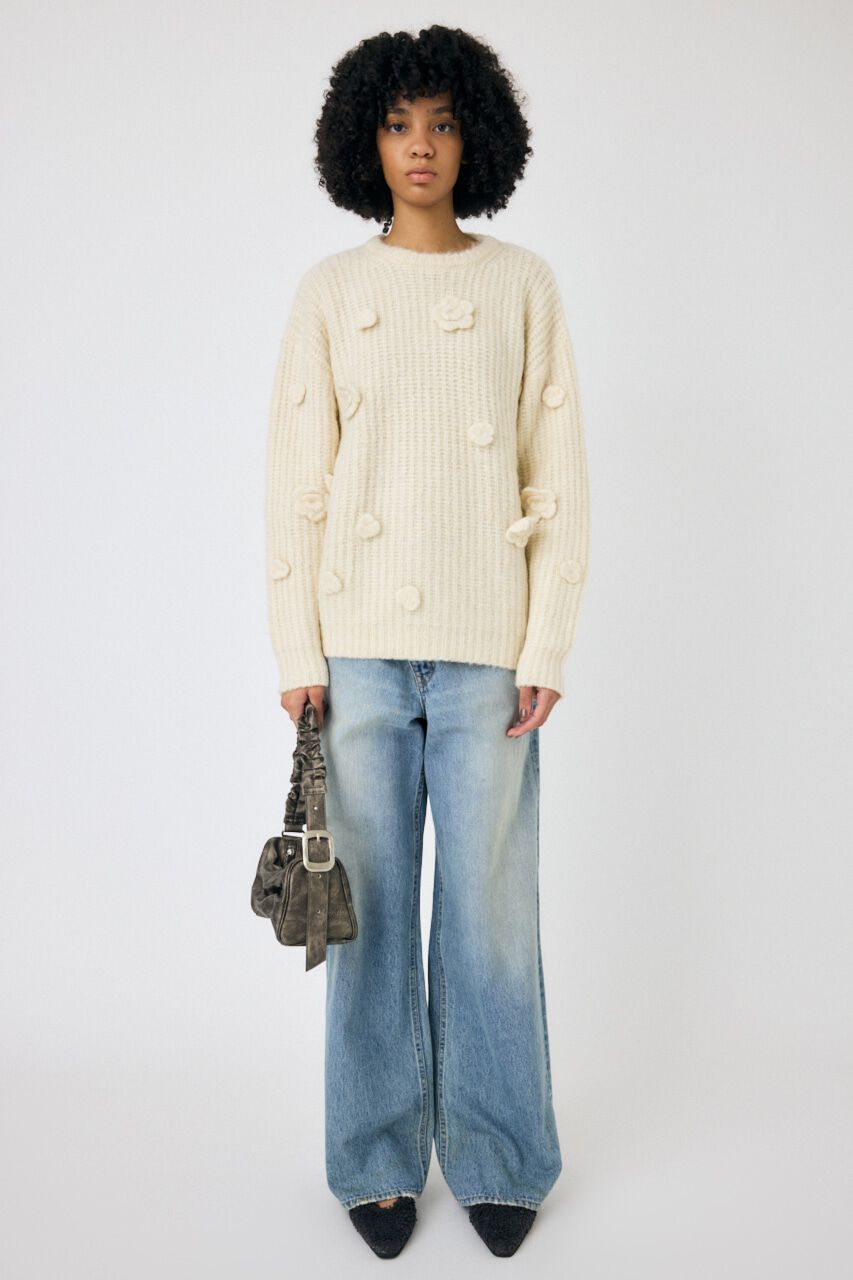 MOUSSY「FLORAL MOTIF OVER セーター」|ニット・セーター|