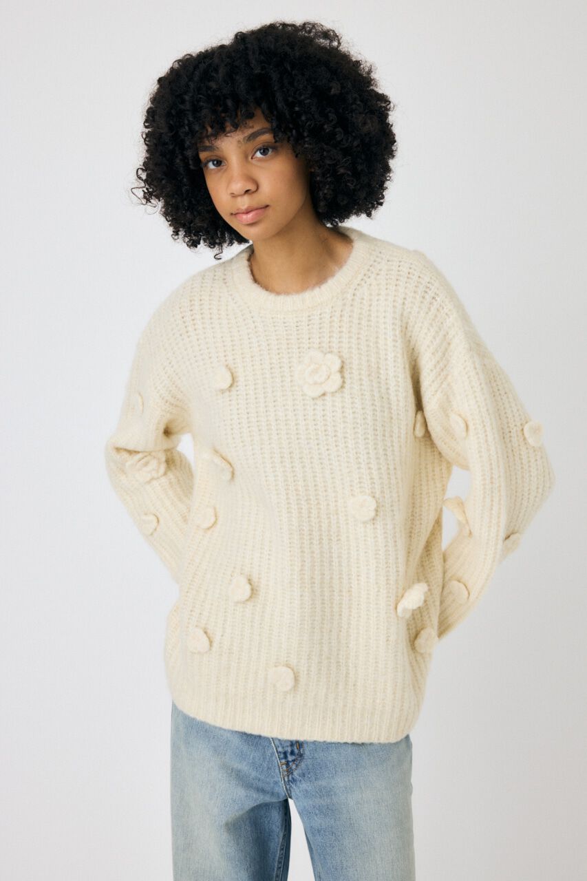 MOUSSY「FLORAL MOTIF OVER セーター」|ニット・セーター|