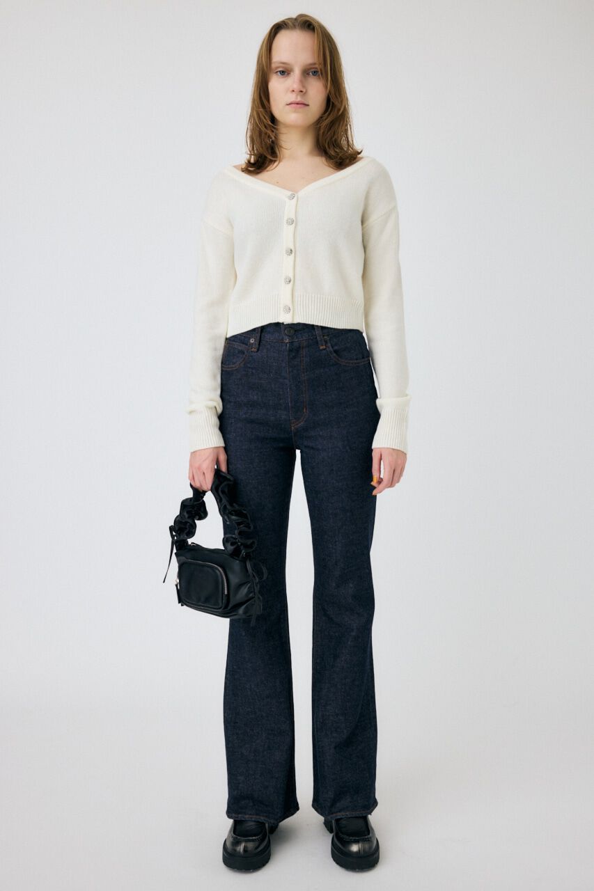 MOUSSY「2WAY SHORT ニットカーディガン」|カーディガン|