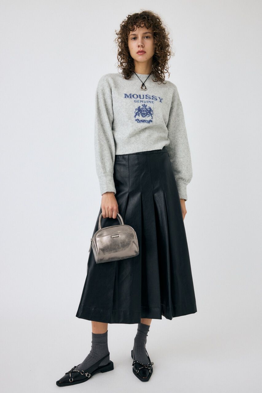 MOUSSY「F/LEATHER TUCKED ミディスカート」|スカート|
