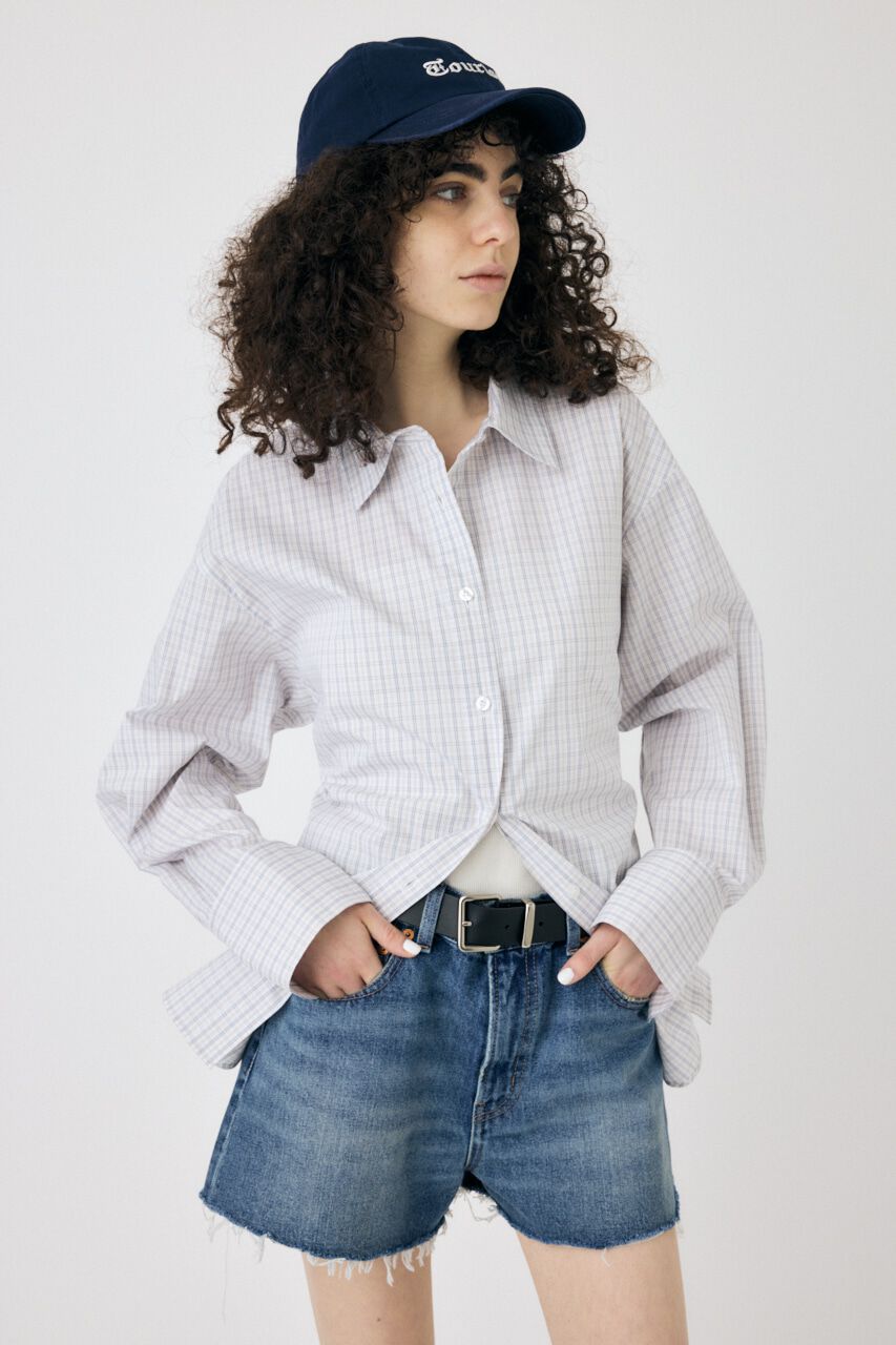 MOUSSY「WAIST TIE OVER シャツ」|シャツ・ブラウス|WHT