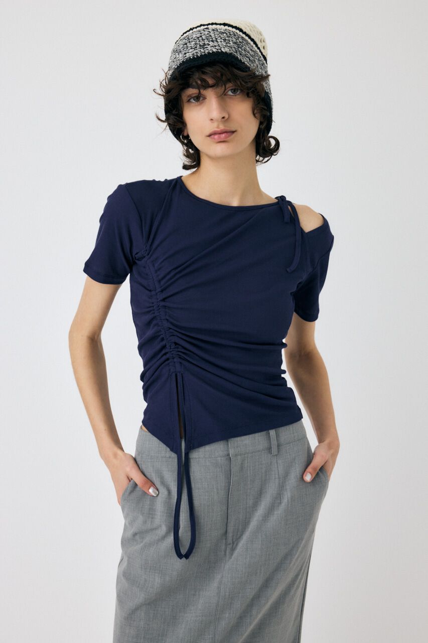 MOUSSY「ONE SHOULDER タイネック TEE」|Tシャツ・カットソー|