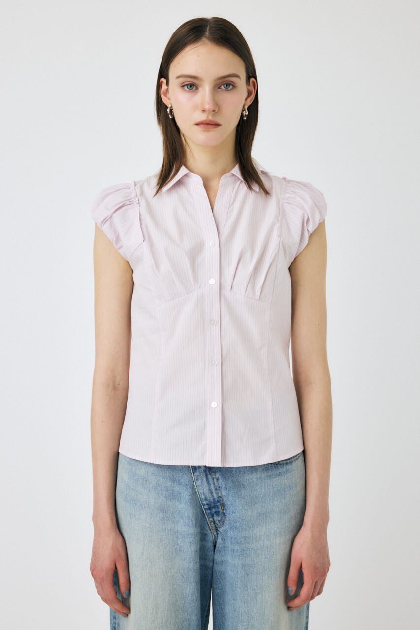 MOUSSY「PIN STRIPE FIT シャツ」|シャツ・ブラウス|L/PNK1