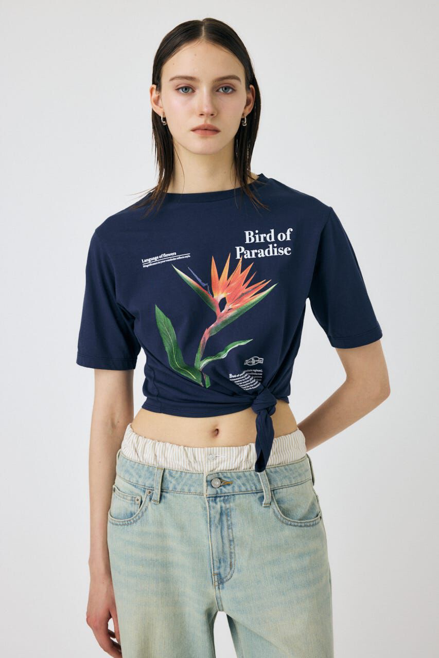 MOUSSY「ASYMMETRY フラワー TEE」|Tシャツ・カットソー|