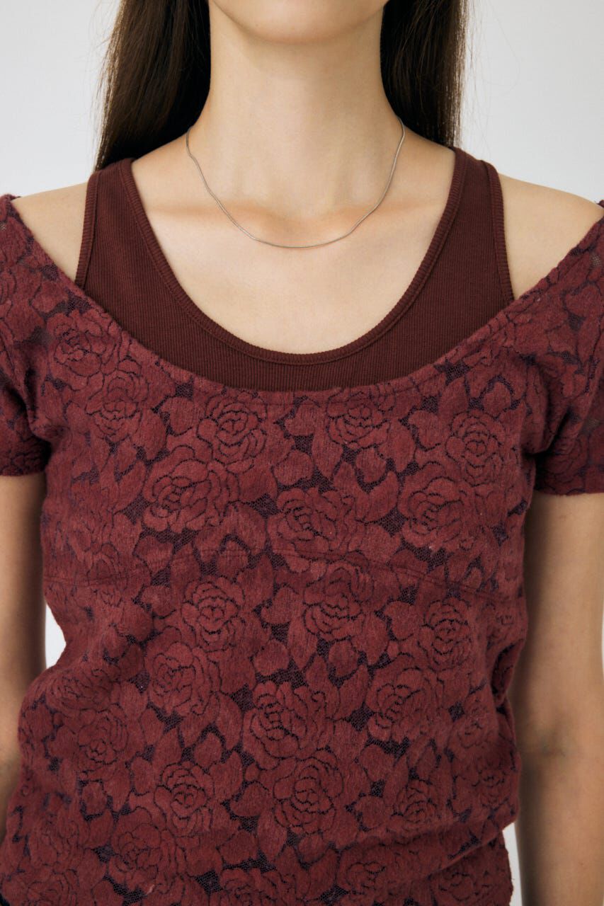 MOUSSY「LAYERED LACE トップス」|Tシャツ・カットソー|