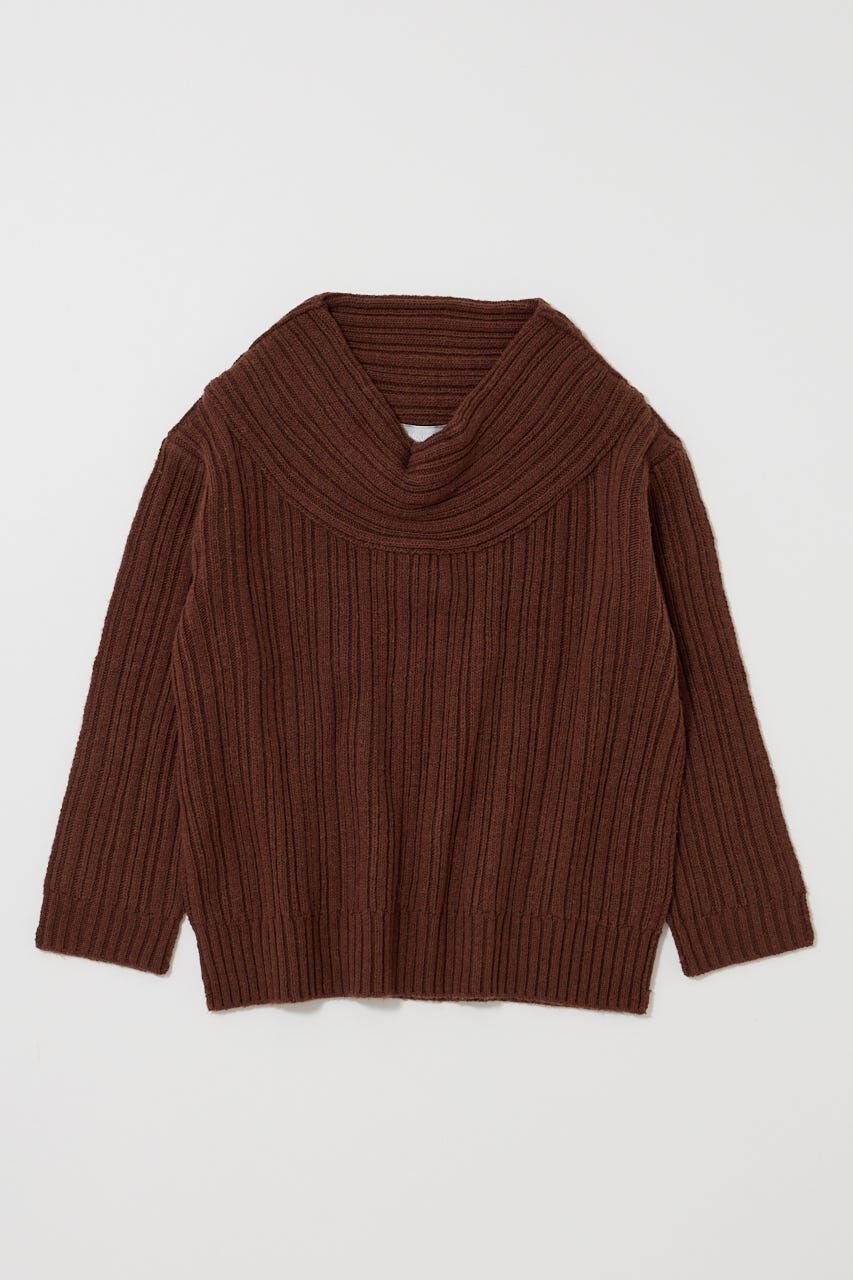 MOUSSY「OVER RIB OFF SHOULDER トップス」|ニット・セーター|