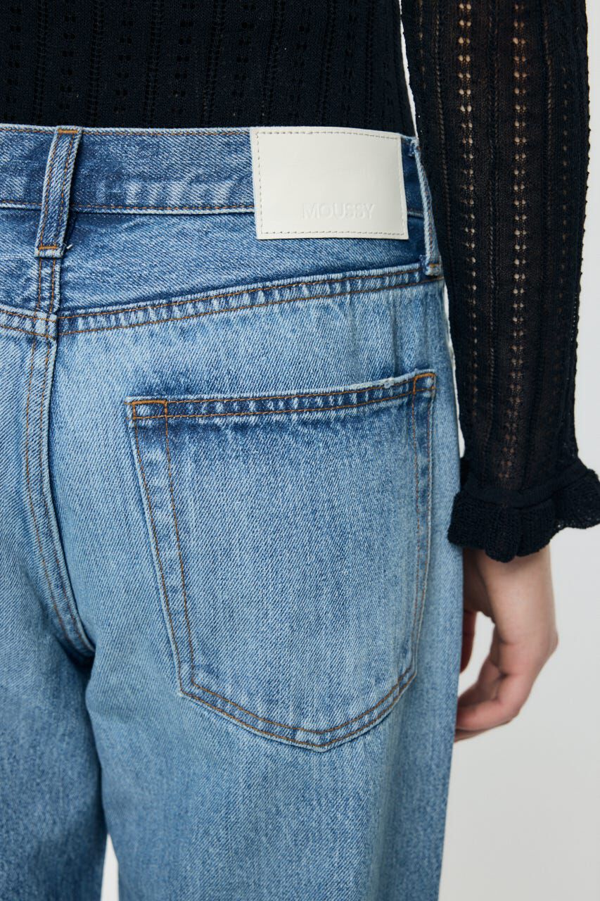 MOUSSY「MIDRISE DAMAGED SLIM ストレート」|デニム|