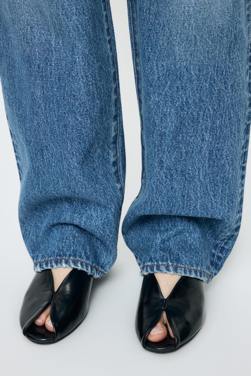 MOUSSY「MIDRISE DAMAGED SLIM ストレート」|デニム|