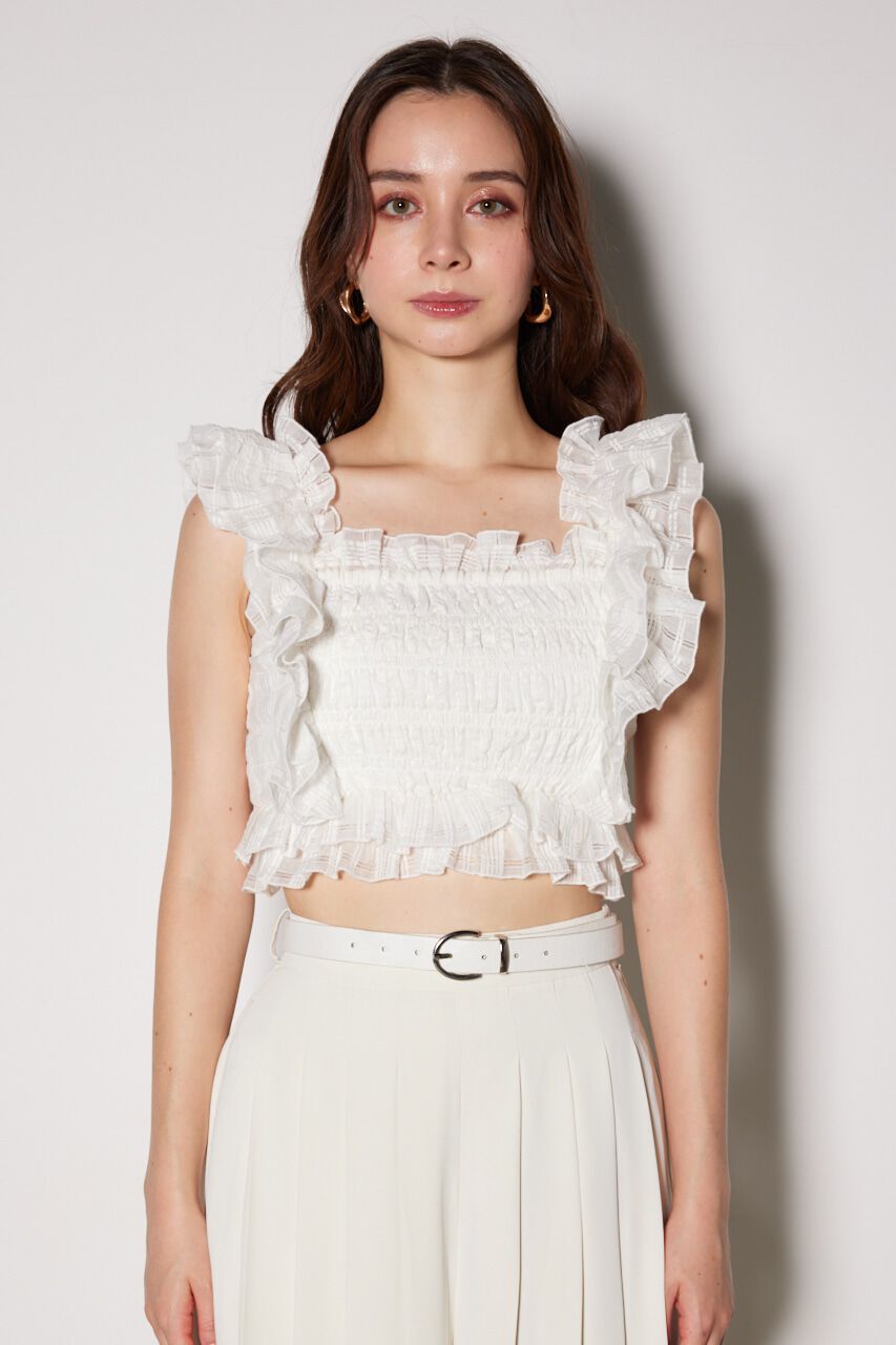 rienda「シャーリングペプラムトップス」|チュニック|