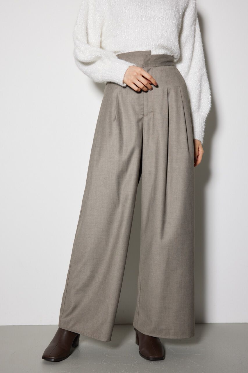 rienda「レイヤードベルトジャストウエストパンツ」|その他|