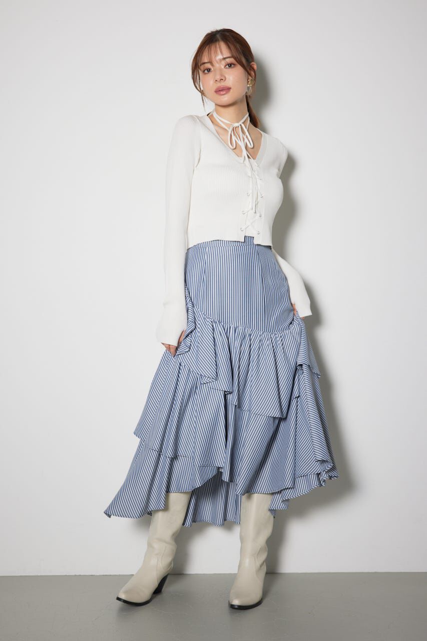 rienda「ボリュームティアードスカート」|スカート|柄BLU5