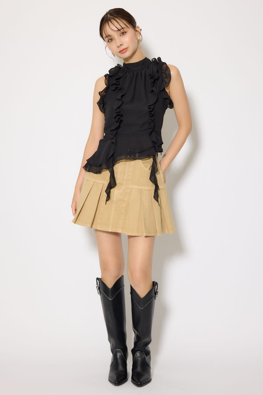 rienda「ボウタイフリルペプラムブラウス」|シャツ・ブラウス|