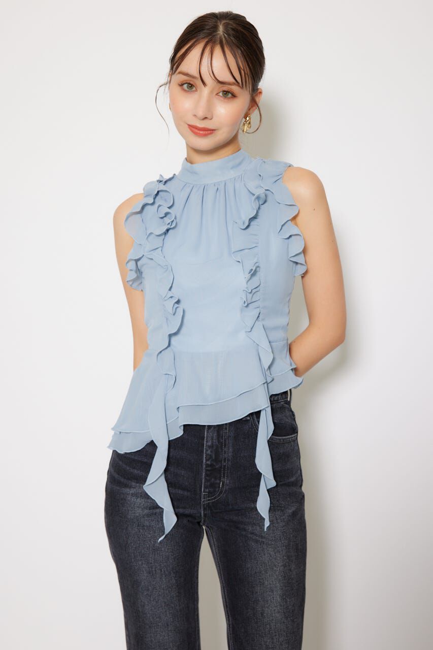 rienda「ボウタイフリルペプラムブラウス」|シャツ・ブラウス|