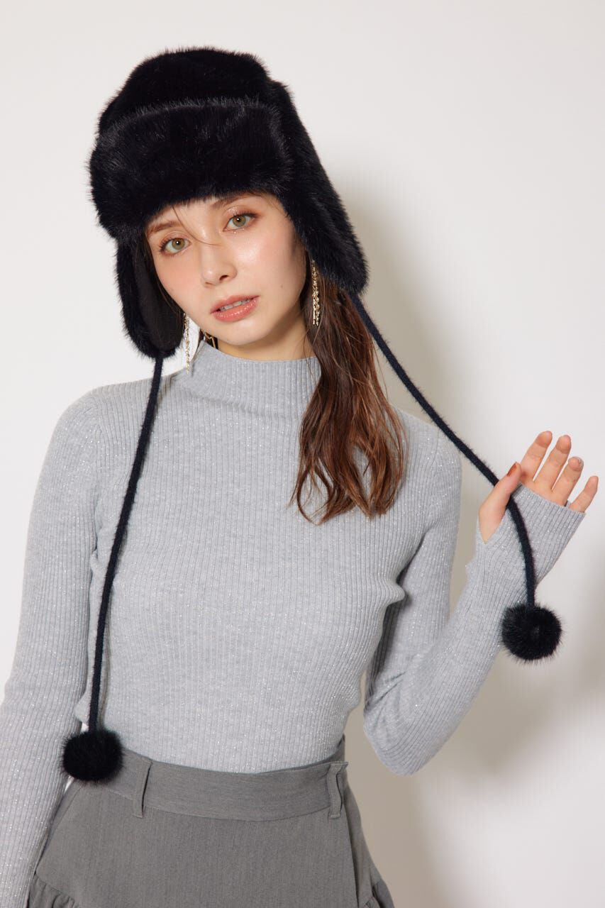 rienda「フェイクファー2WAYパイロット帽子」|その他|BLK