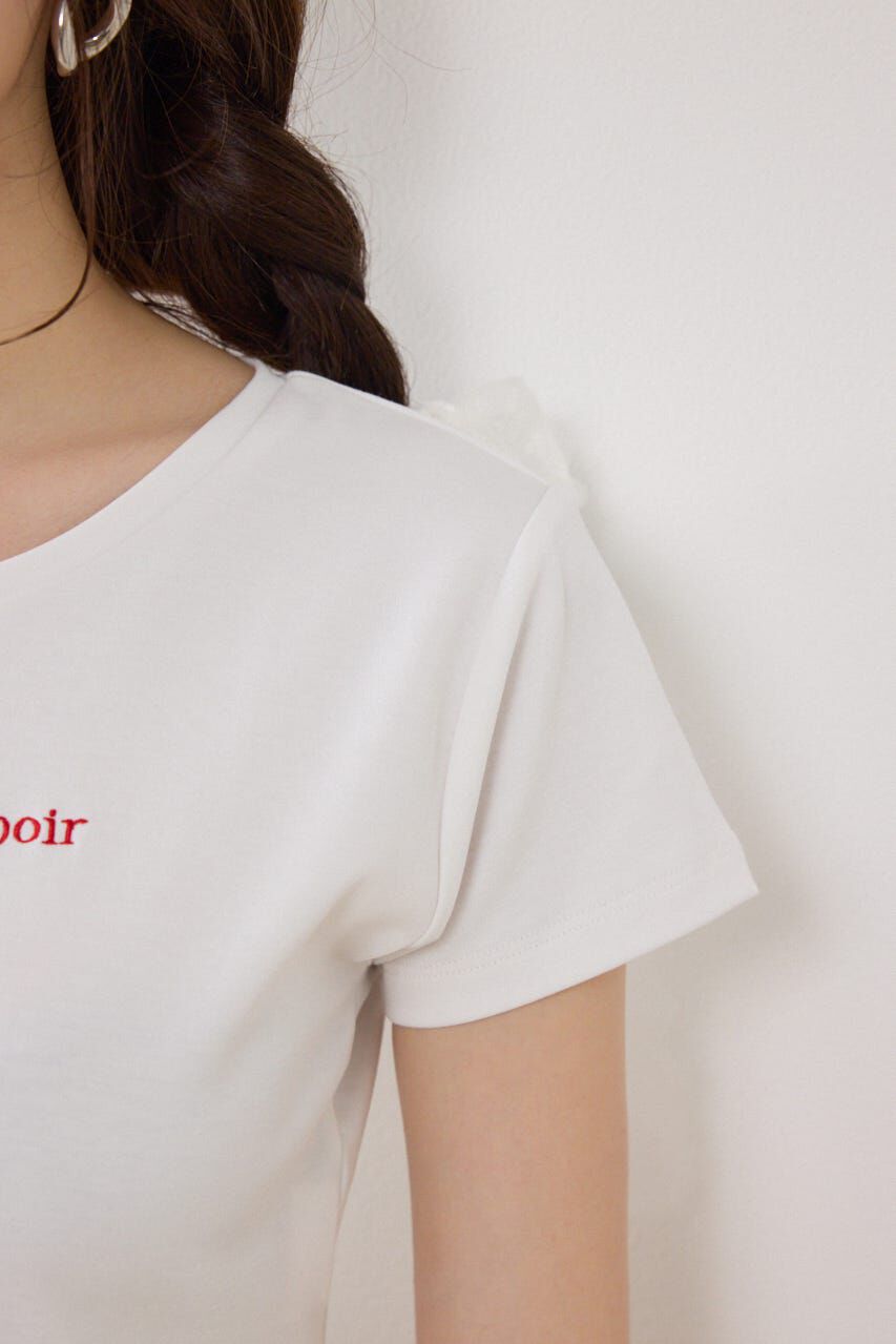 rienda「ラインストーンコンパクトロゴTシャツ」|Tシャツ・カットソー|