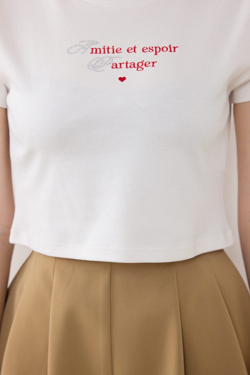 rienda「ラインストーンコンパクトロゴTシャツ」|Tシャツ・カットソー|