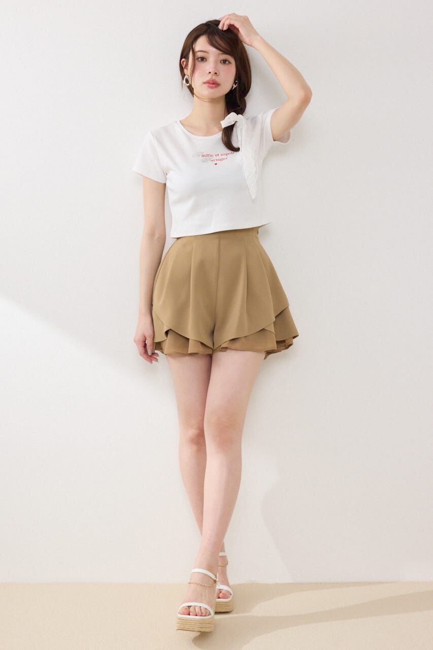 rienda「ラインストーンコンパクトロゴTシャツ」|Tシャツ・カットソー|