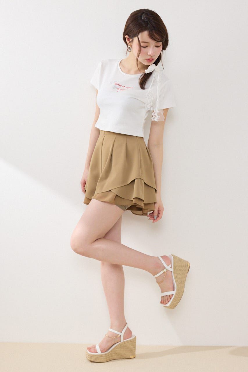 rienda「ラインストーンコンパクトロゴTシャツ」|Tシャツ・カットソー|