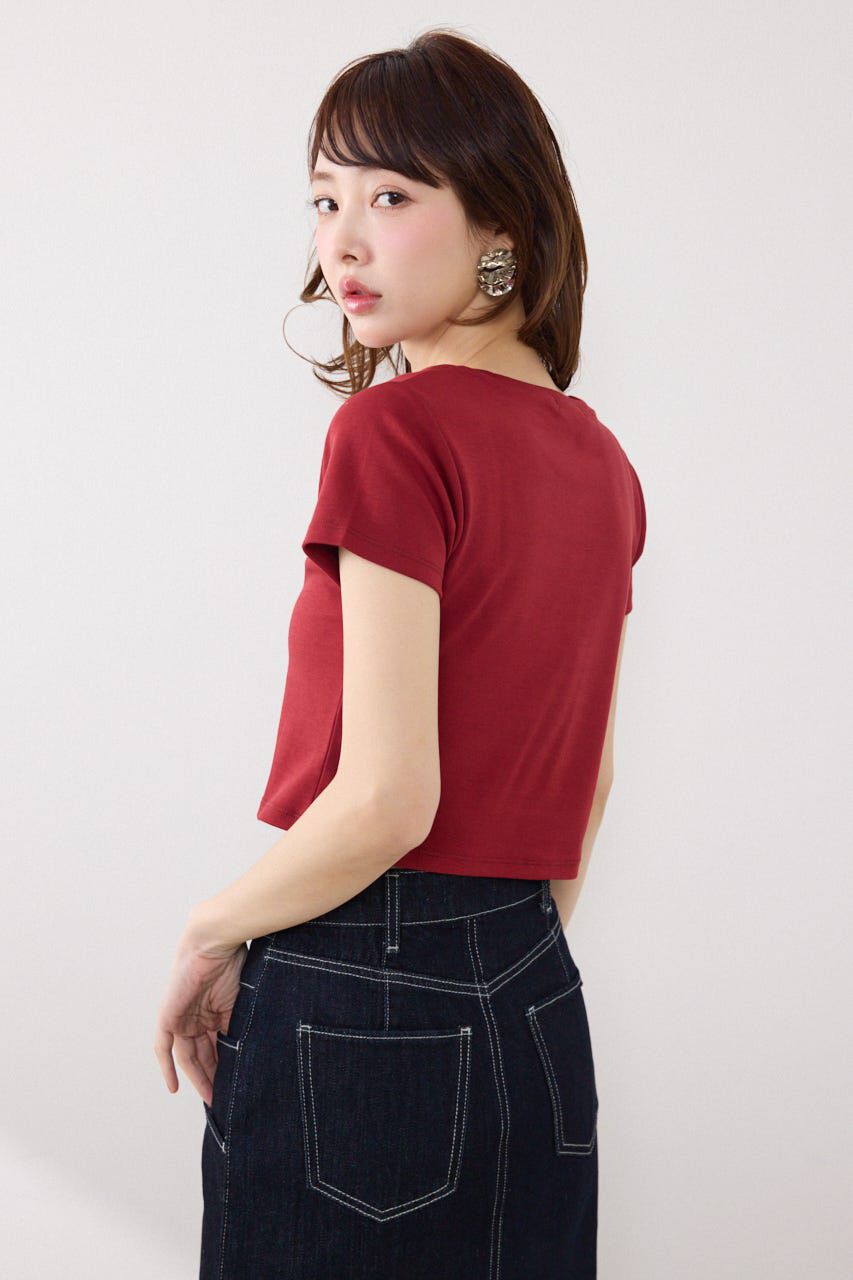 rienda「ラインストーンコンパクトロゴTシャツ」|Tシャツ・カットソー|