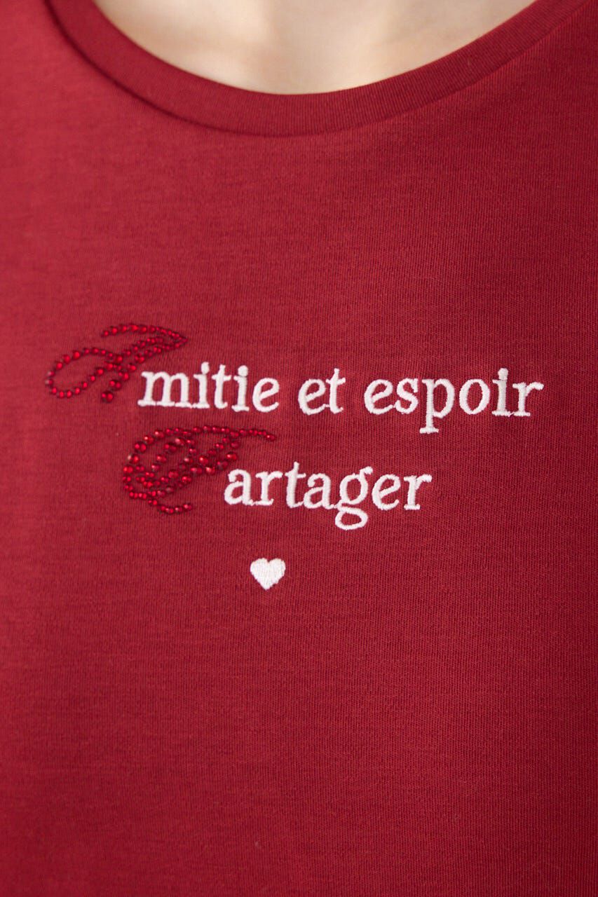 rienda「ラインストーンコンパクトロゴTシャツ」|Tシャツ・カットソー|