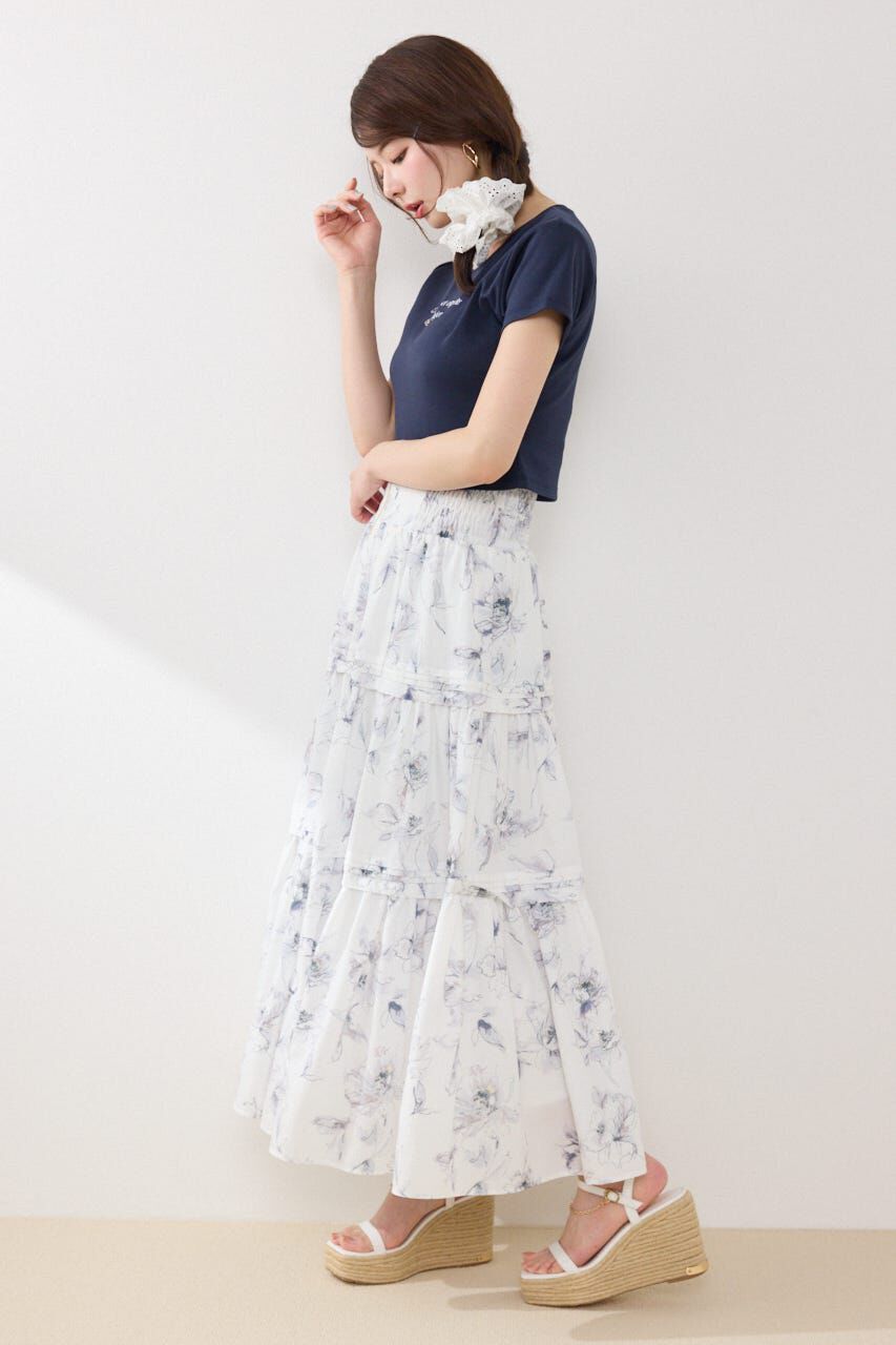 rienda「ラインストーンコンパクトロゴTシャツ」|Tシャツ・カットソー|