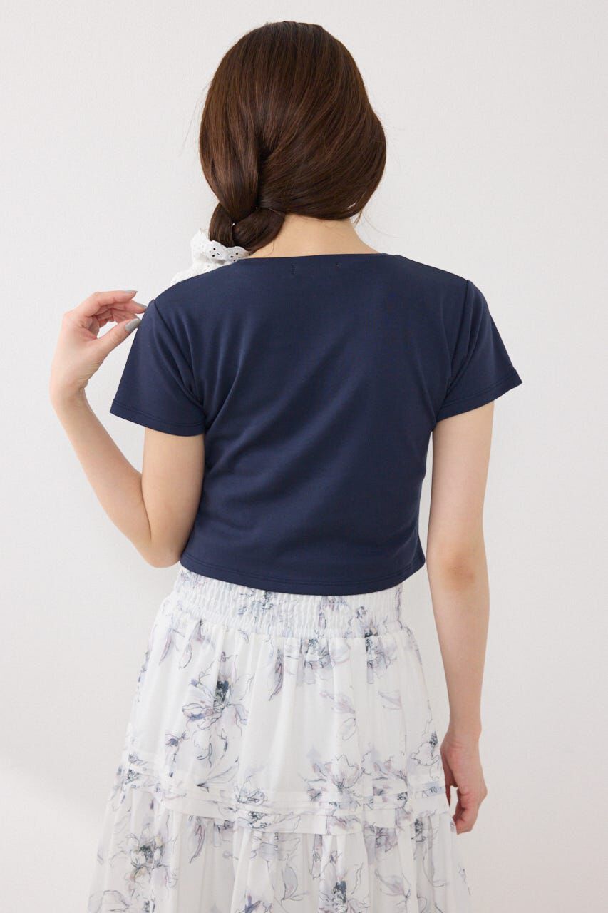 rienda「ラインストーンコンパクトロゴTシャツ」|Tシャツ・カットソー|