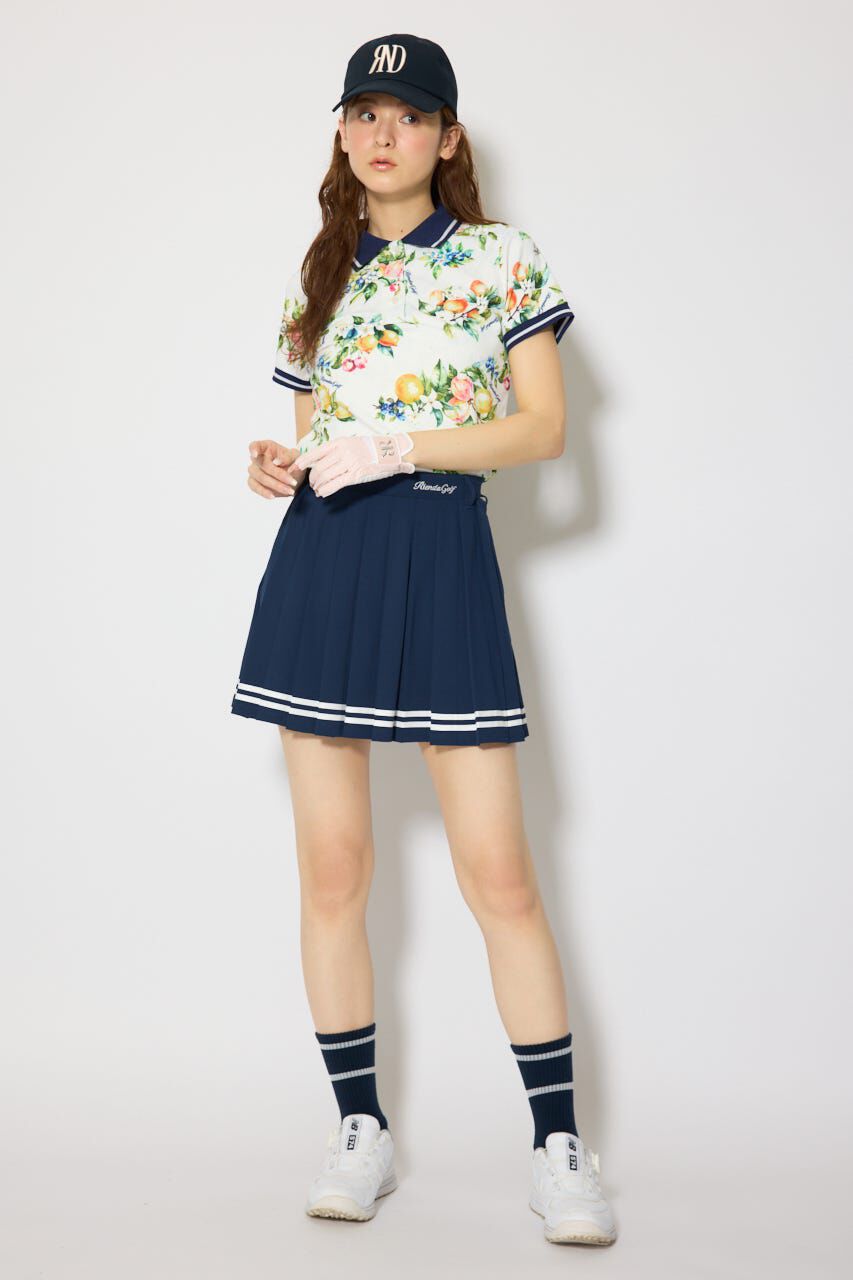 rienda「ラインコンパクトポロトップス」|Tシャツ・カットソー|