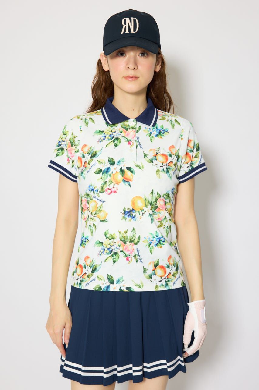 rienda「ラインコンパクトポロトップス」|Tシャツ・カットソー|