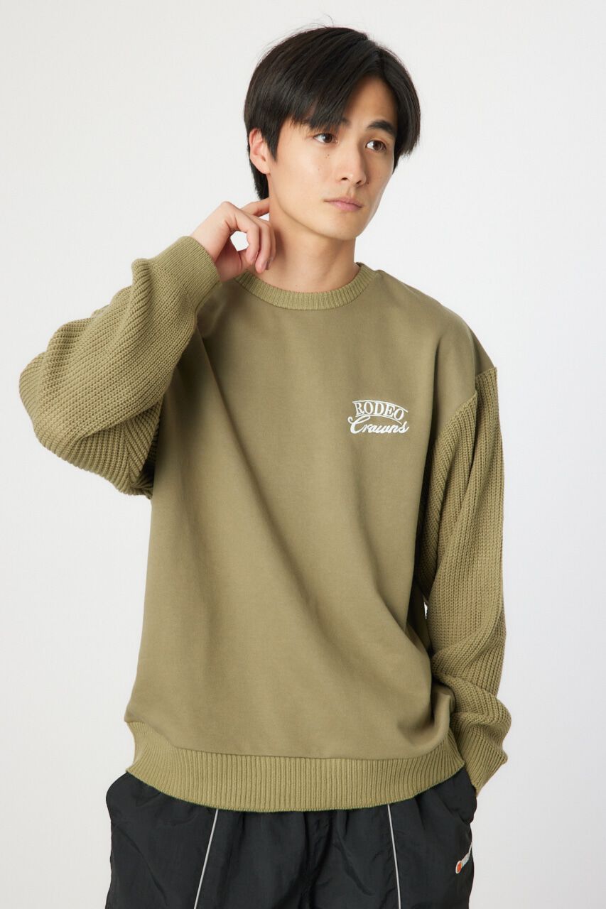 RODEO CROWNS「メンズドッキングロゴニットトップス」|ニット・セーター|