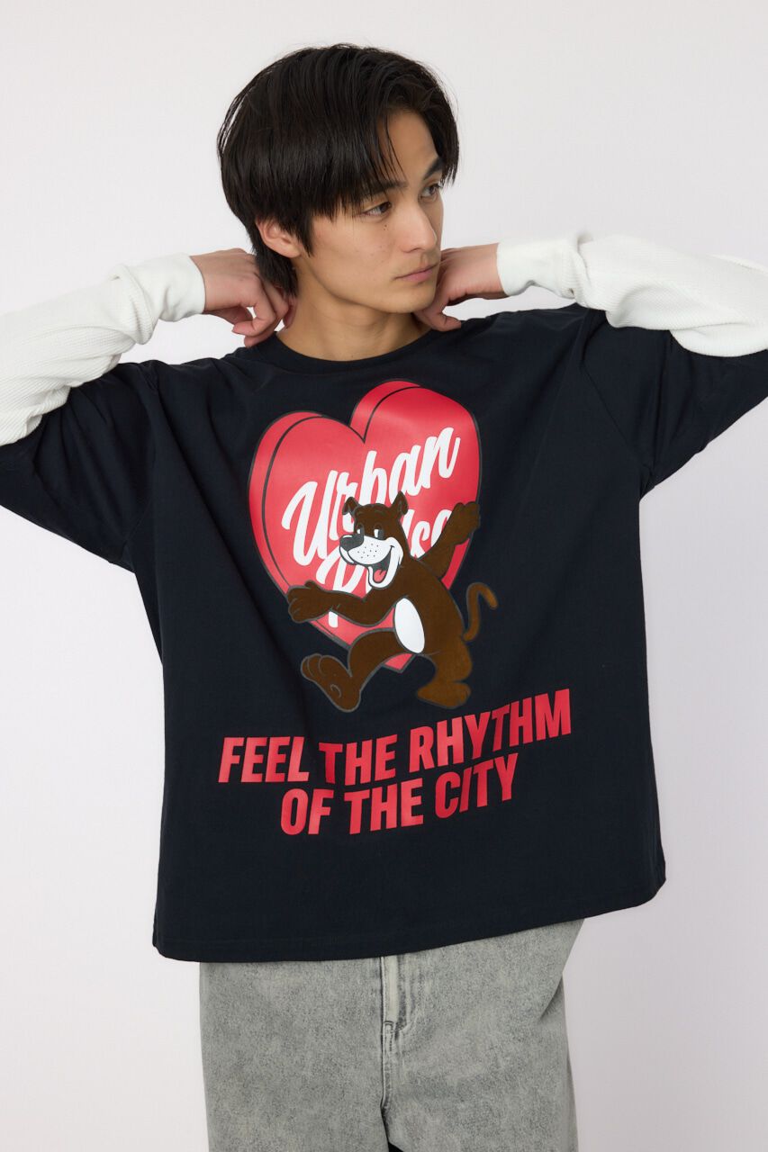 RODEO CROWNS「ハートパネルレイヤードロングスリーブTシャツ」|Tシャツ・カットソー|