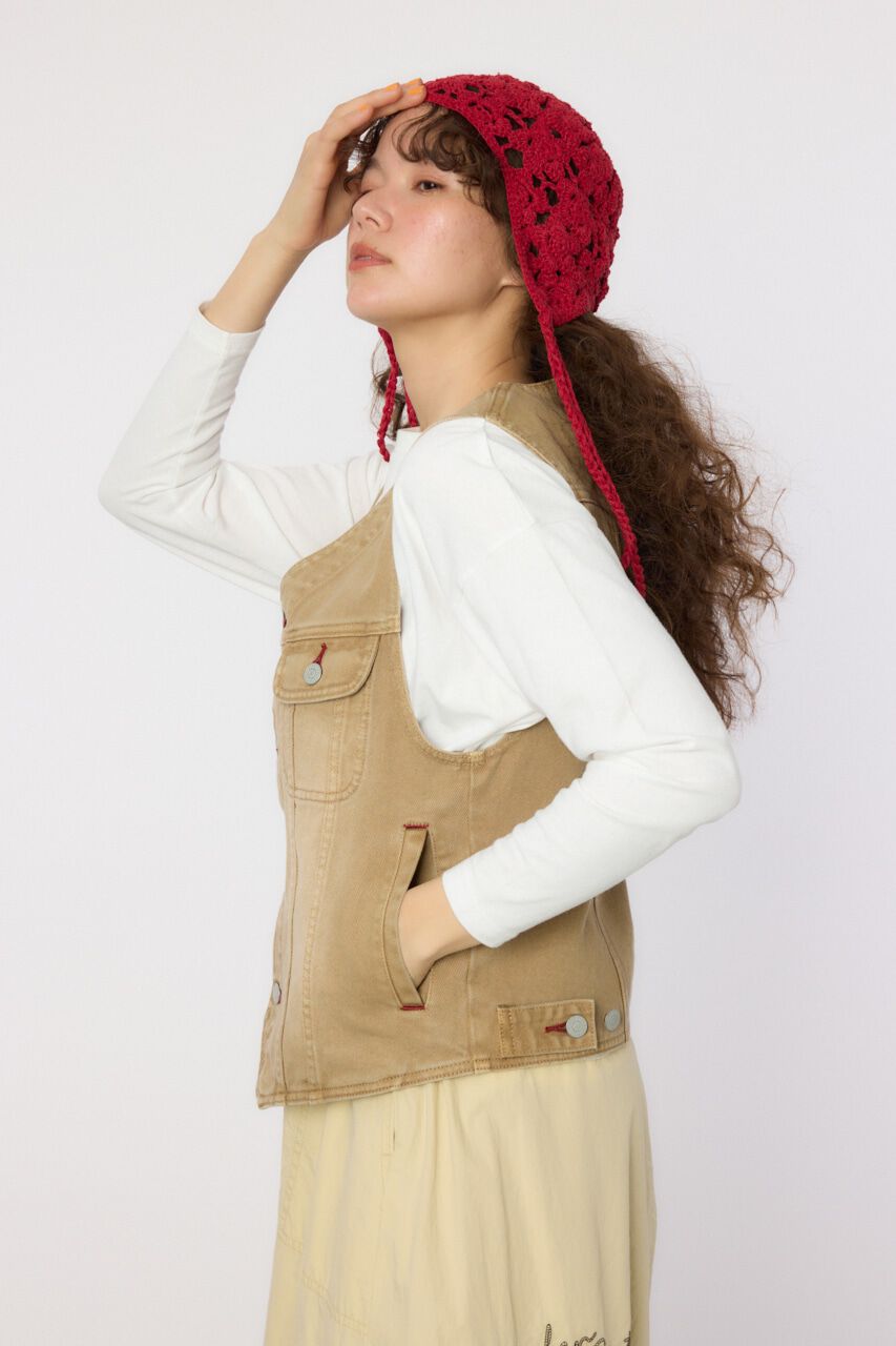 RODEO CROWNS「V CUT デニムベスト」|ダウンベスト・ベスト|