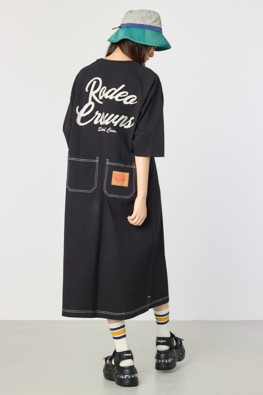 RODEO CROWNS「ラグランカラーステッチワンピース」|ワンピース|BLK