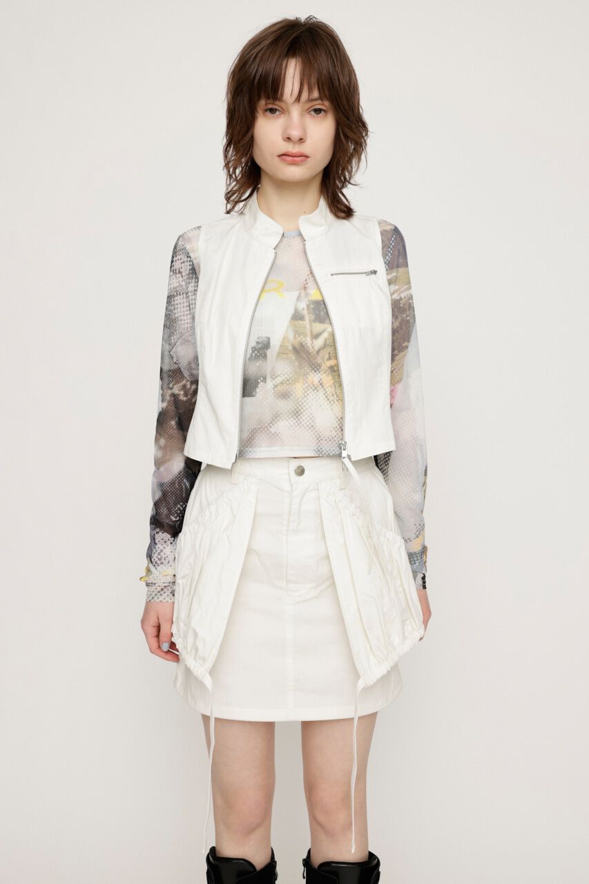 SLY「SHIRRING PK ショートスカート」|スカート|O/WHT1