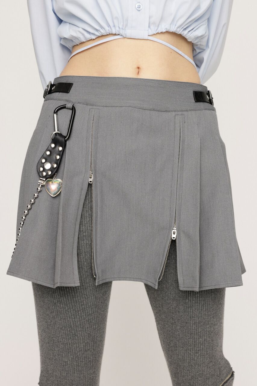 SLY「OPEN ZIP PLEATS ショートスカート」|スカート|T.GRY