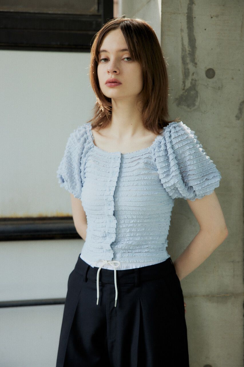 SLY「FRILL PUFF CUT トップス」|Tシャツ・カットソー|