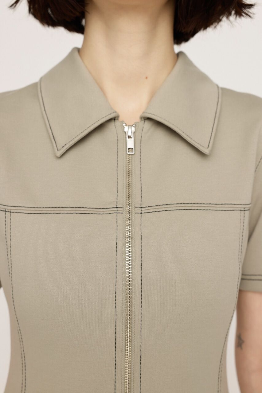 SLY「FRONT ZIP SIDE PLEATS ショートワンピース」|ワンピース|
