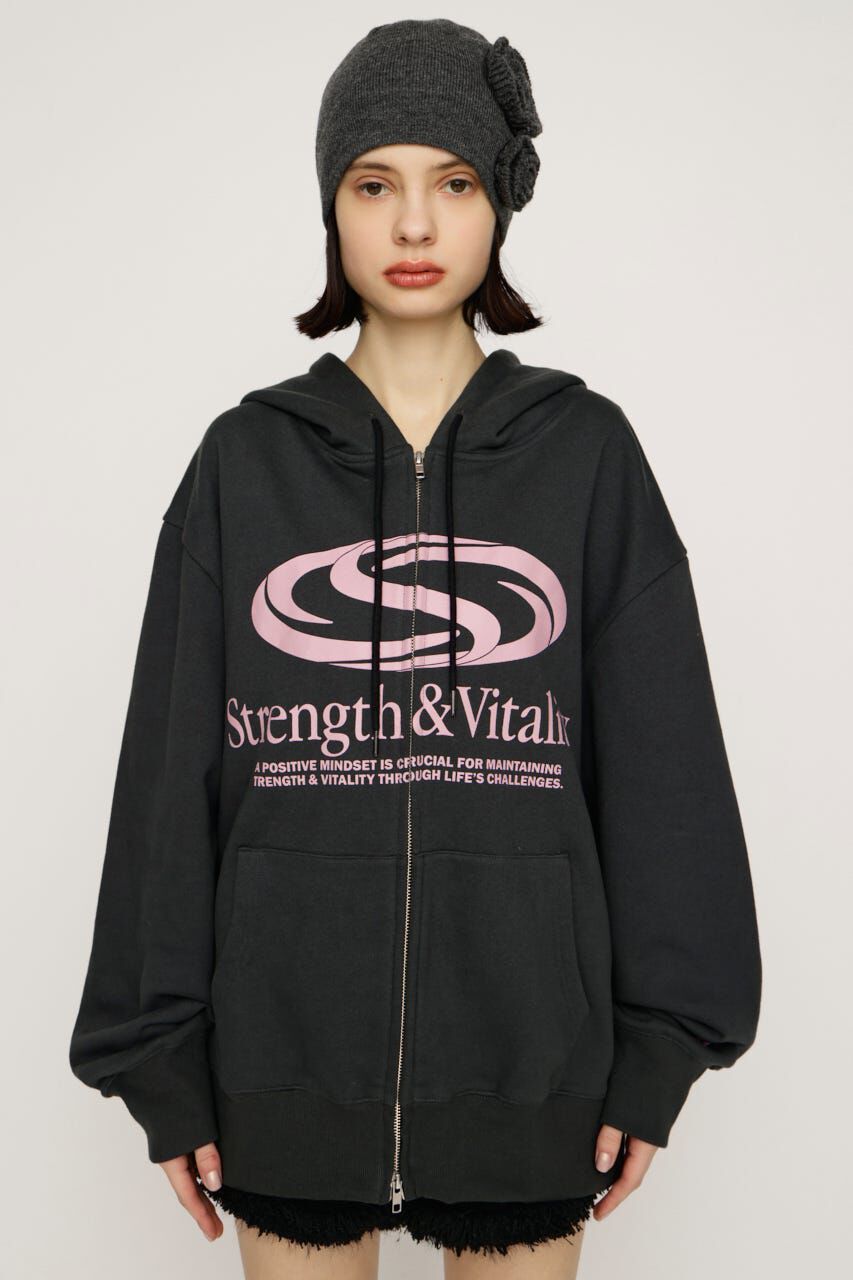 SLY「PRINT OVER HOODIE」|パーカー|